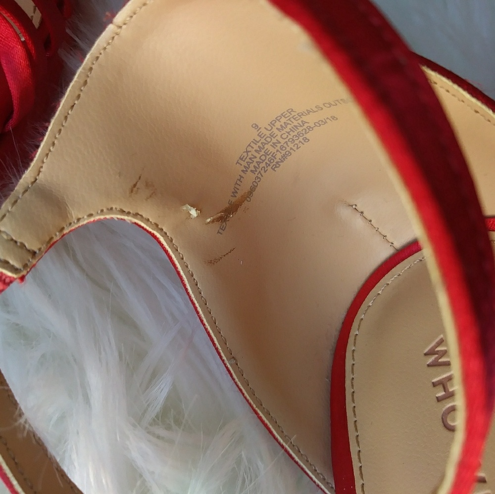 Ankle strap platform chunky red heel - Picture 2 of 6